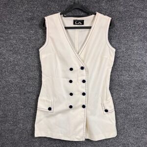 Vintage Jack Winter Permanent Press Sleeveless‎ Dress - Button Front Mini Small